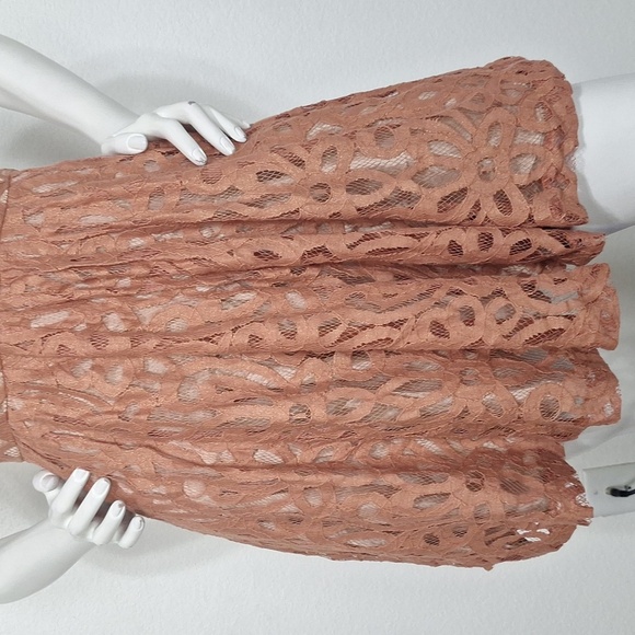 Plenty by Tracy Reese Coral Mariposa Romantic Coquette Lace Mini Dress Size 0P - Picture 4 of 15